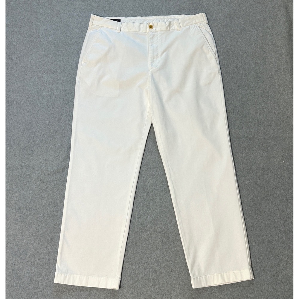 Brooks Brothers Mens Pants 38x30 Clark Chino White Straight Twill Preppy Coastal